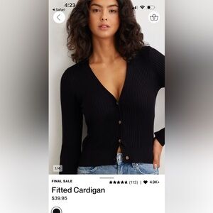 Dynamite- Black fitted cardigan